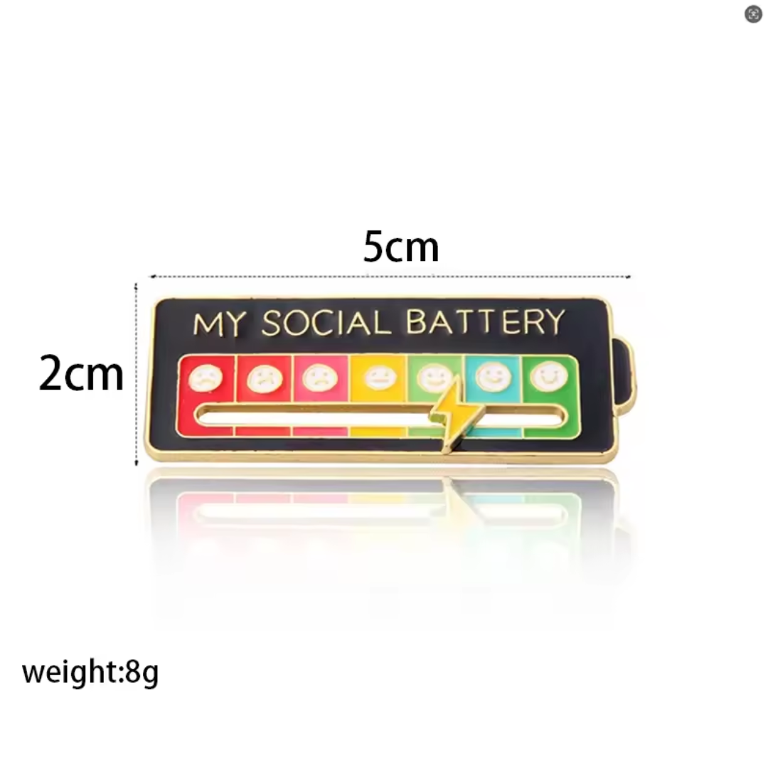 My Social Battery Pin — El pin que te entiende cuando nadie más lo hace 🔋